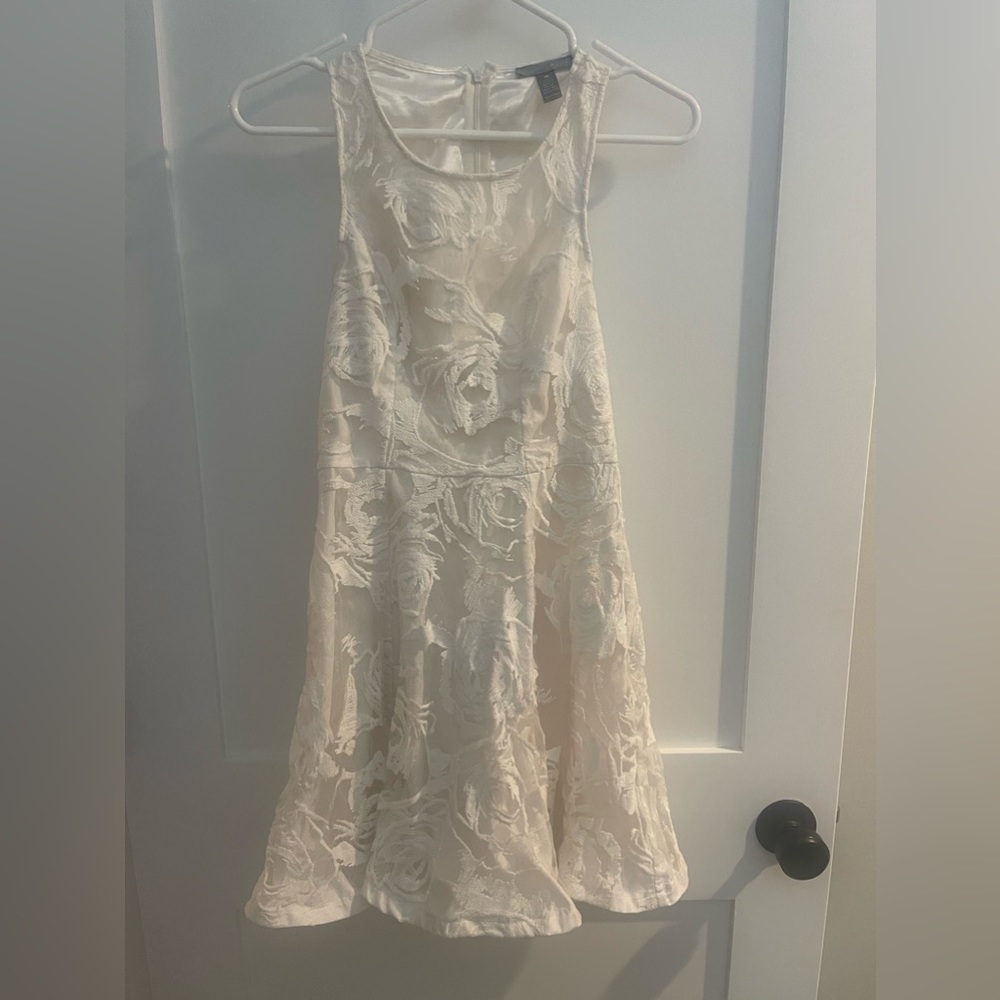 Aqua White Floral Mini Dress